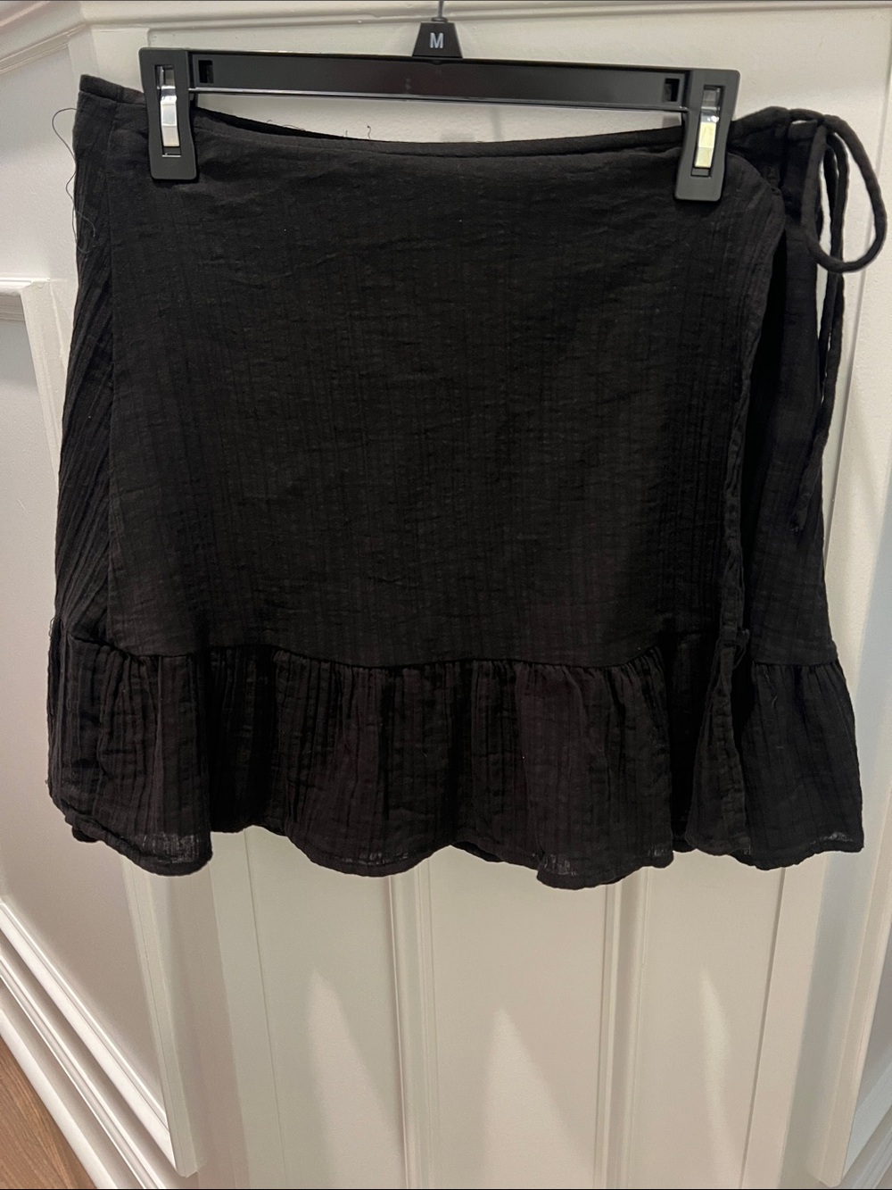 Universal Thread Black Ruffle Wrap Mini Skirt